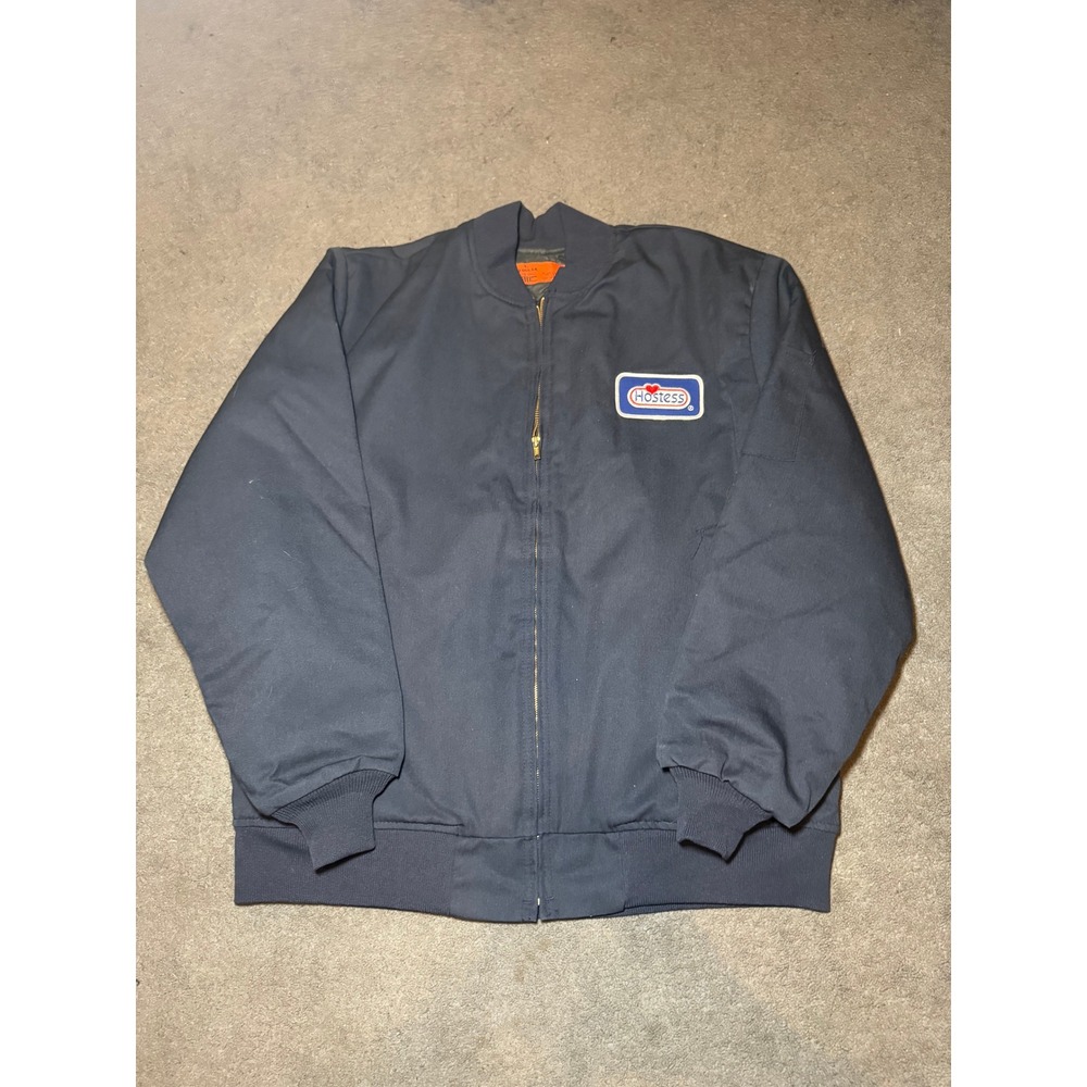 Vintage Hostess EWC Bomber Jacket Mens Large Navy Blue Quilted Workwear USA
